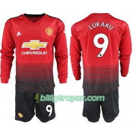 Billige Fotballdrakter Manchester United LUKAKU 9 Barn Hjemmedraktsett 2018/19 Langermet